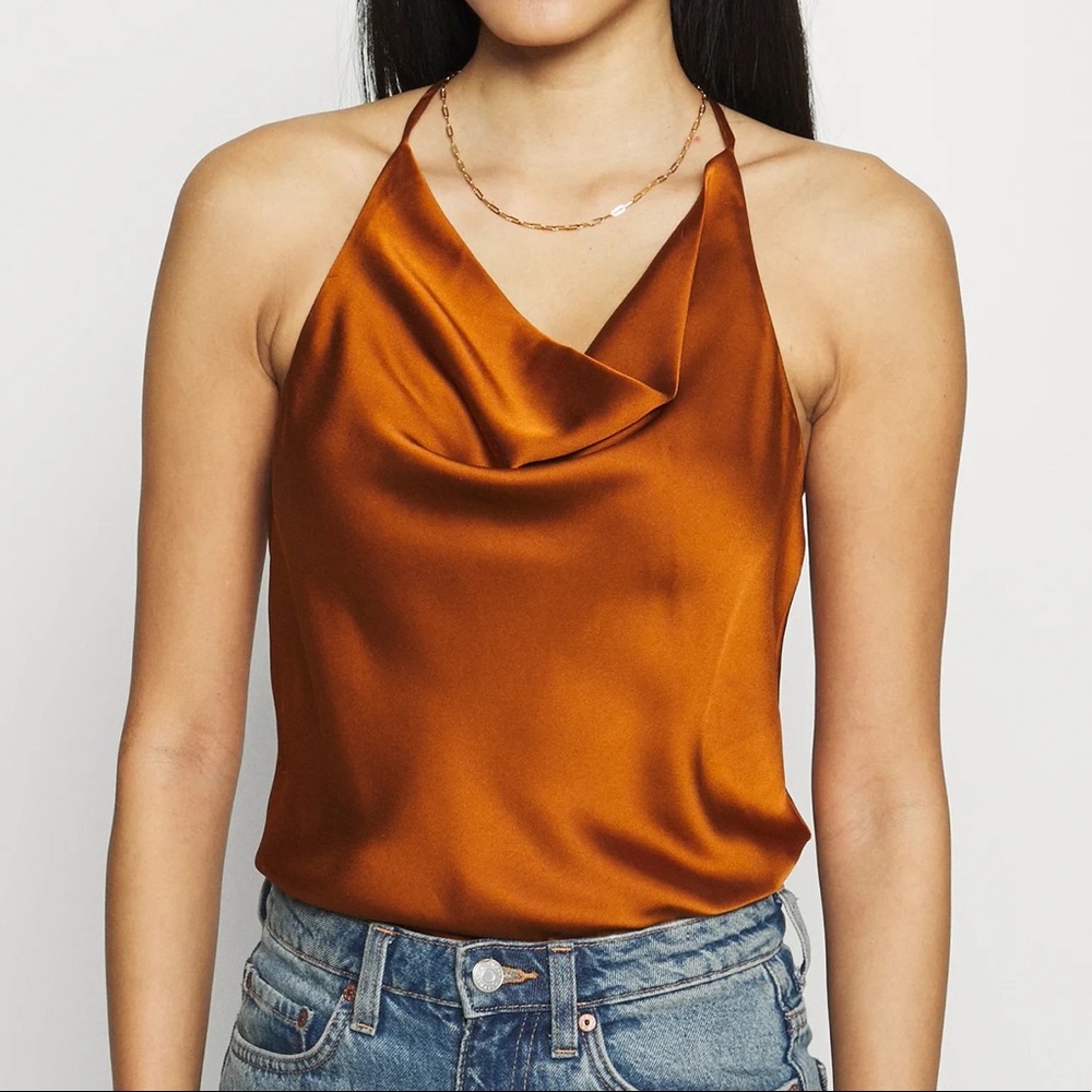 Abercrombie & Fitch COWLNECK T STRAP BACK BODYSUIT - Top